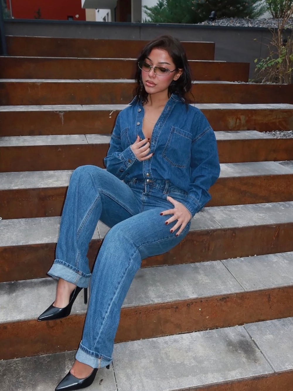 Fashion Nova Denim Jumpsuit